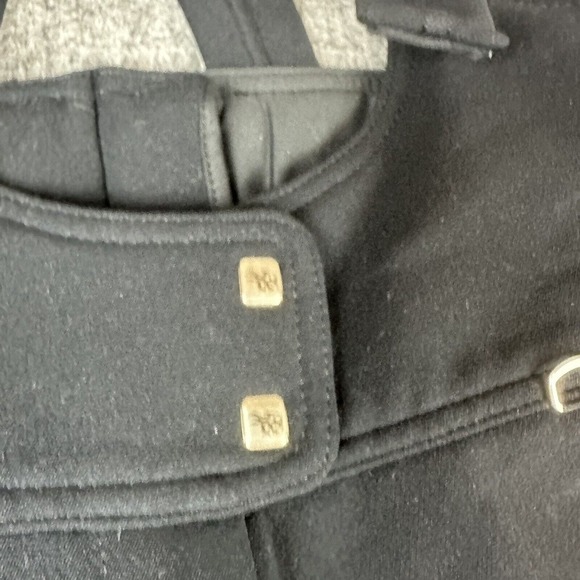 Vtg Peregrine Ski Pants Women 10 Black Bibs Adjustable Wool Blend - Picture 3 of 11